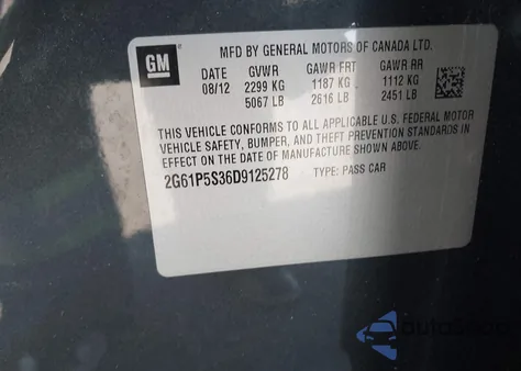 2013 Cadillac Xts Luxury из США, поврежденный, VIN 2G61P5S36D9125278